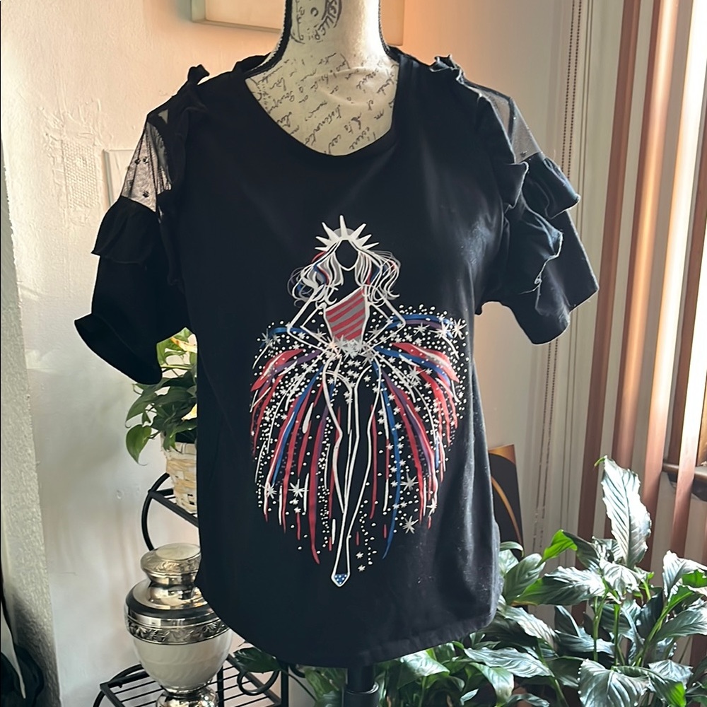 Black Graphic Women's Top
